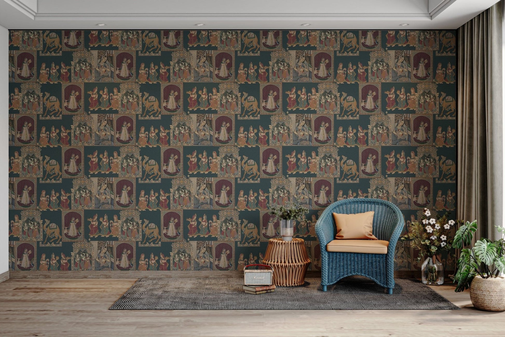 Ethnic mural of Indian village women

