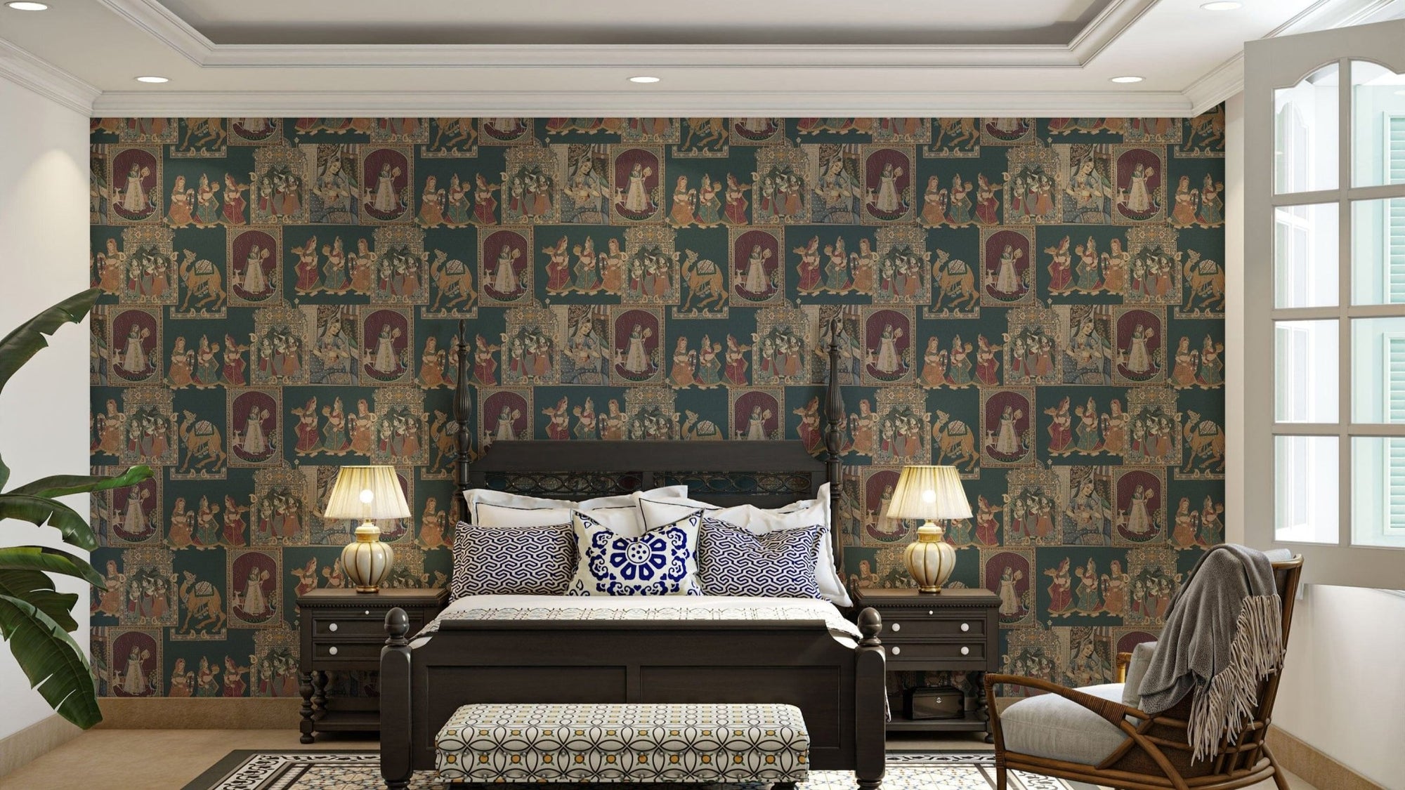 Ethnic Indian women wall mural D313

