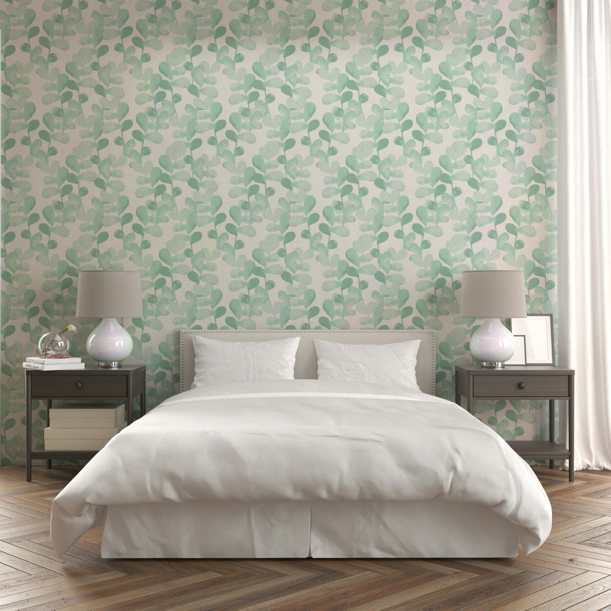A classic botanical wallpaper for walls with subtle tones.


