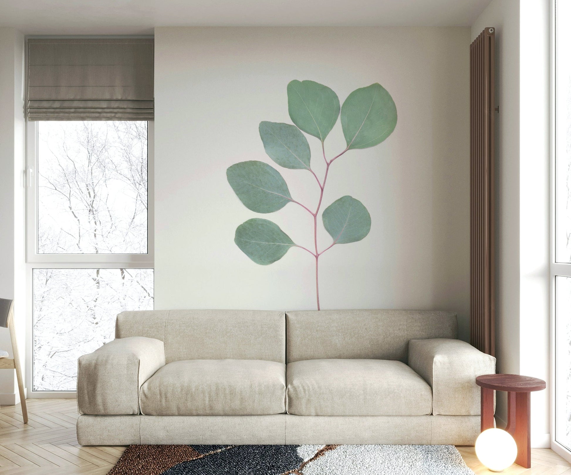 Fresh eucalyptus wall mural for modern homes

