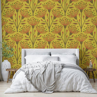 A wall mural of a peaceful botanical pattern.

