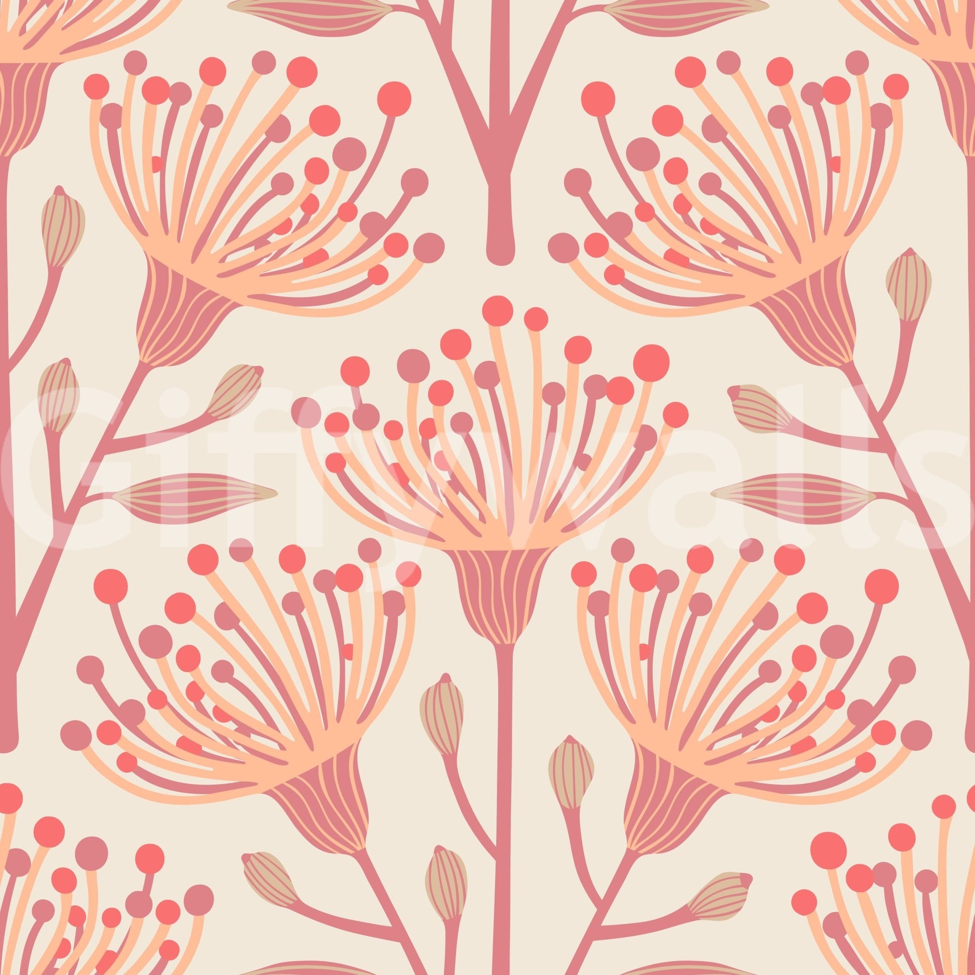 The Eucalyptus Floral mural gives the space a natural and quiet touch.

