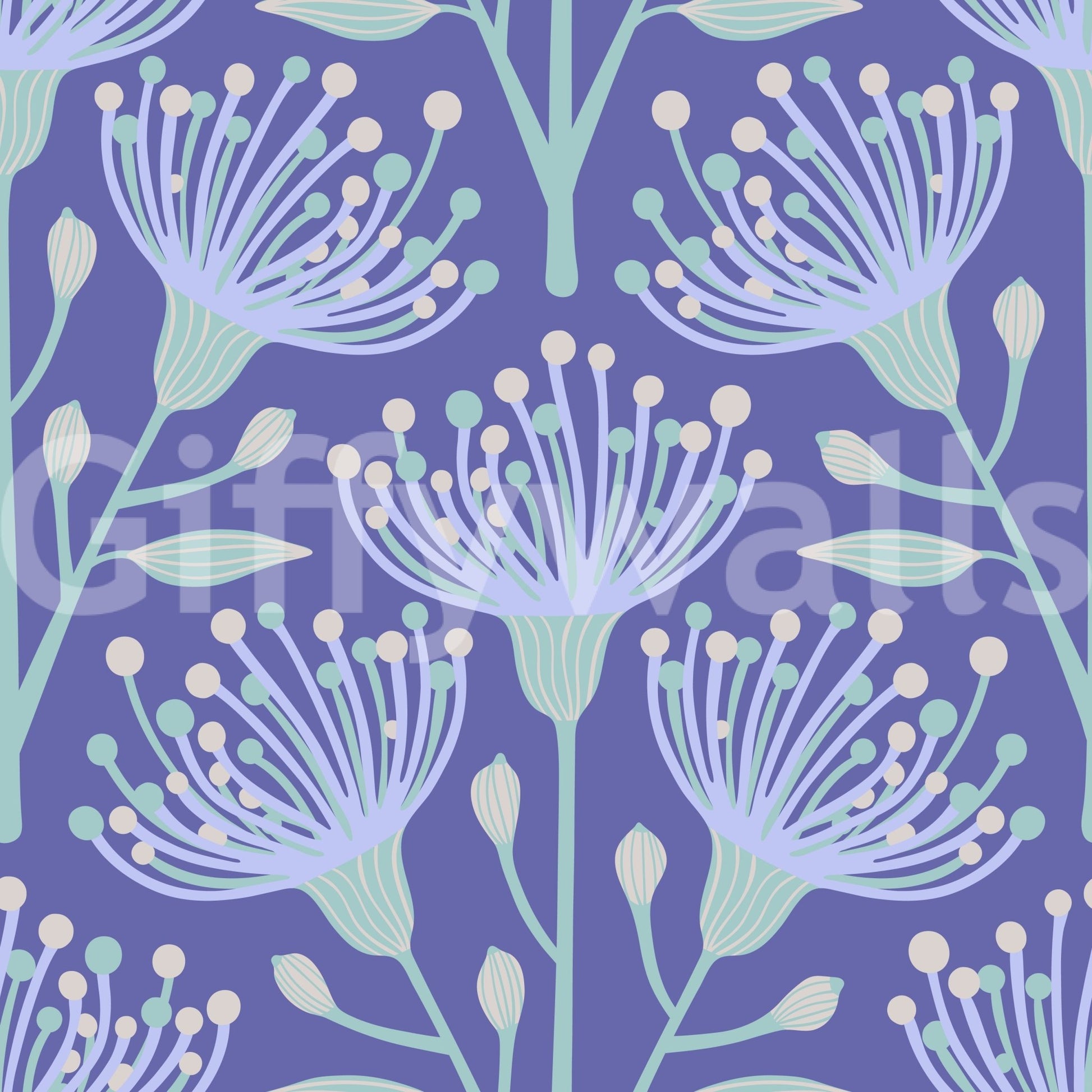 The Eucalyptus Floral mural gives the space a natural and quiet touch.

