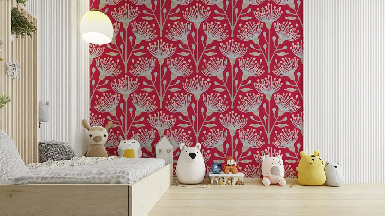 The background is a contrasting neutral color, making the design stand out.

