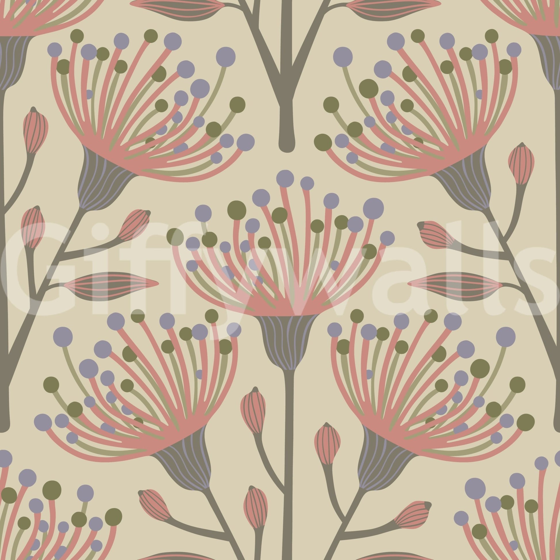 The Eucalyptus Floral mural gives the space a natural, quiet touch.


