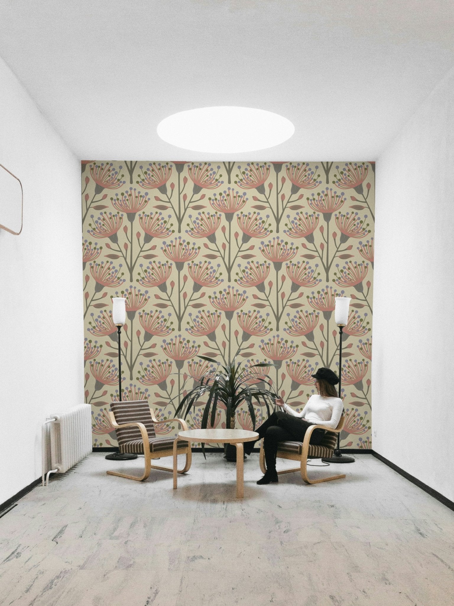 The colors are warm organic beige and other neutral tones.

