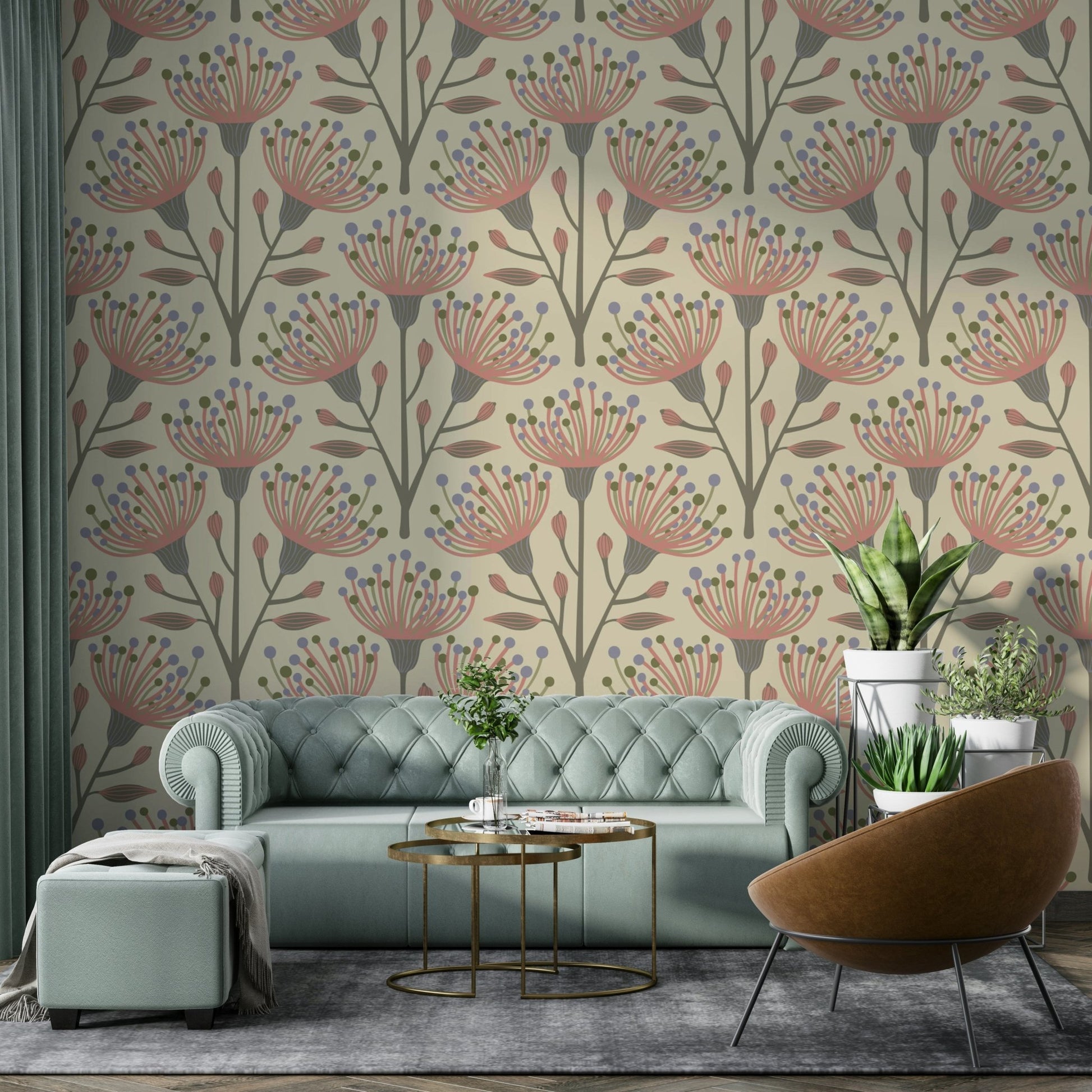 The room feels calm and peaceful due to the gentle colors.

