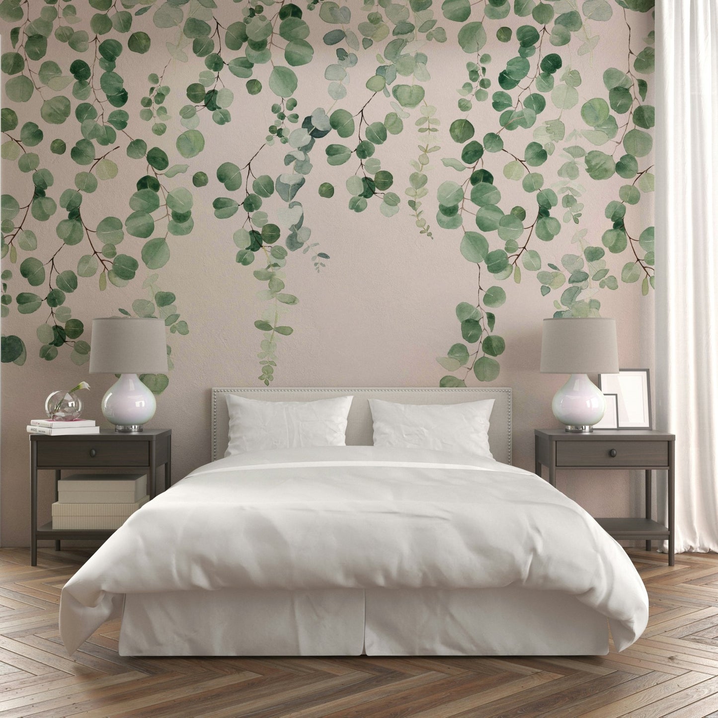 Eucalyptus hanging vines wallpaper


