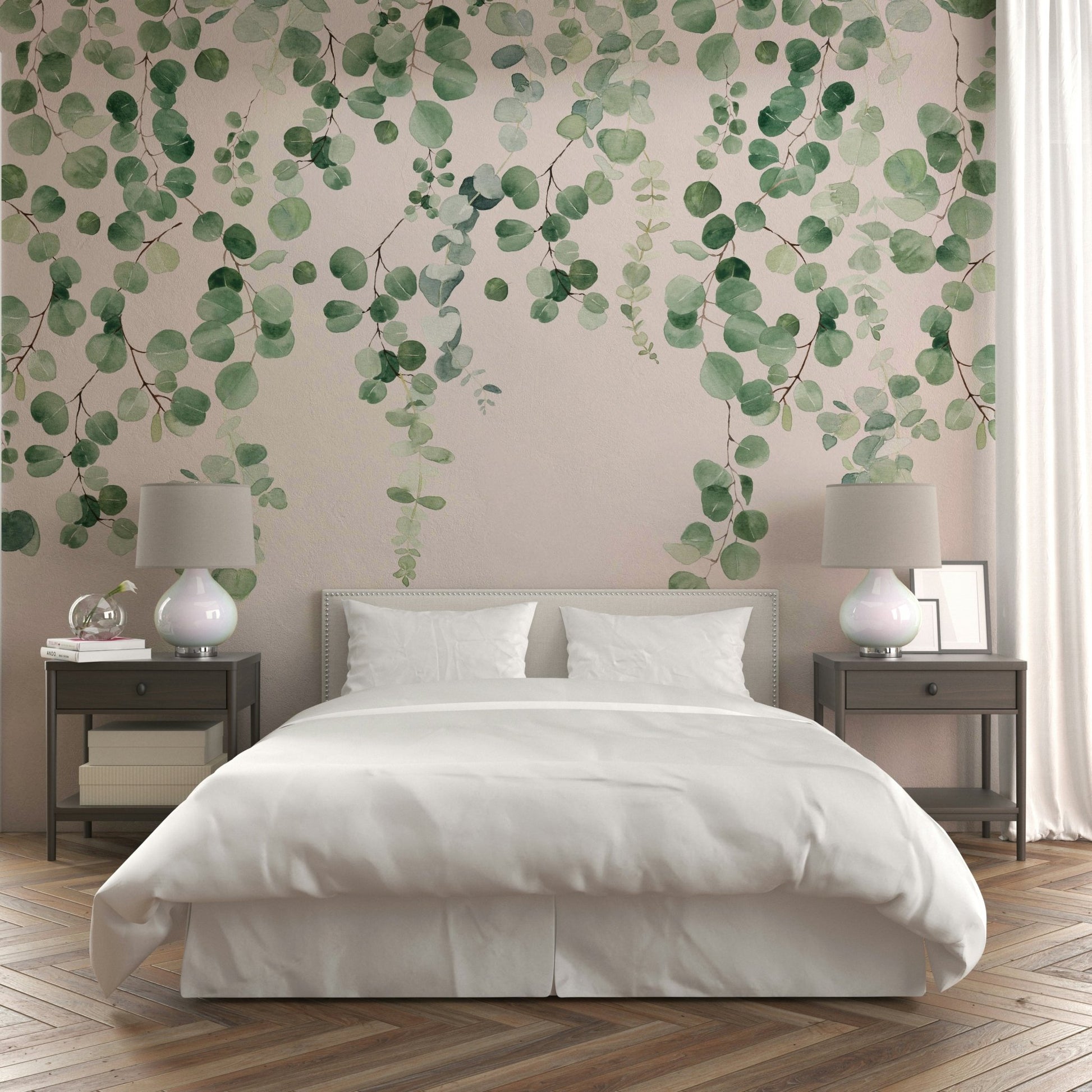 Eucalyptus hanging vines wallpaper

