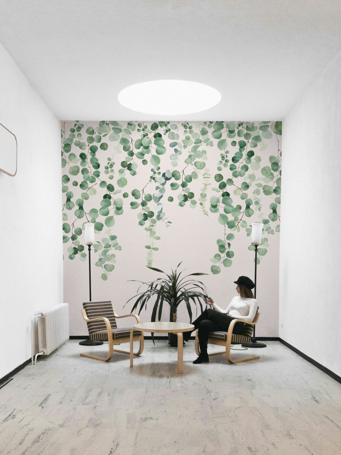 Hanging eucalyptus wall wallpaper

