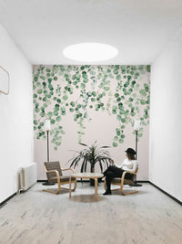 Hanging eucalyptus wall wallpaper

