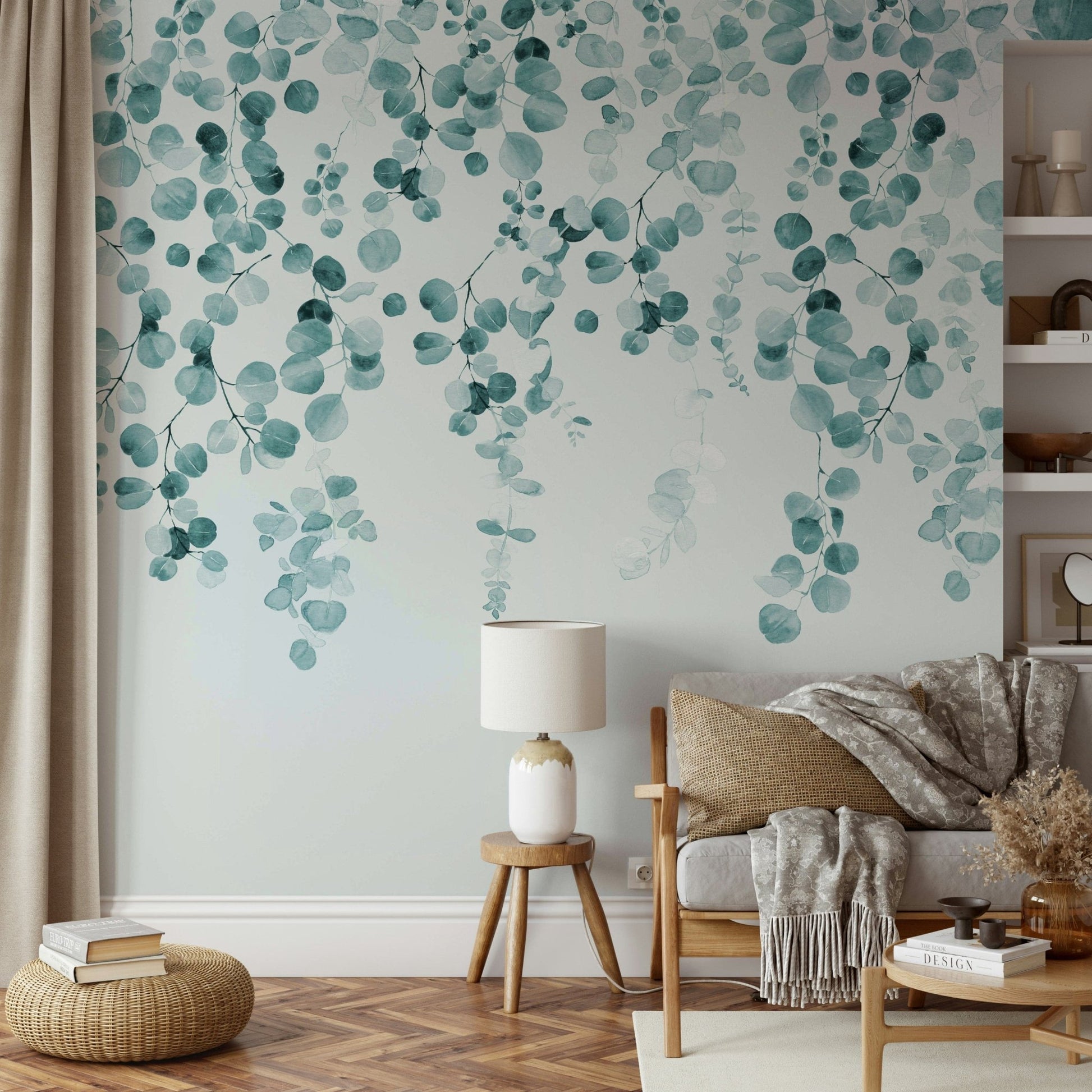 Hanging eucalyptus leaves wall art

