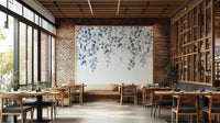 Soothing eucalyptus wall in blue

