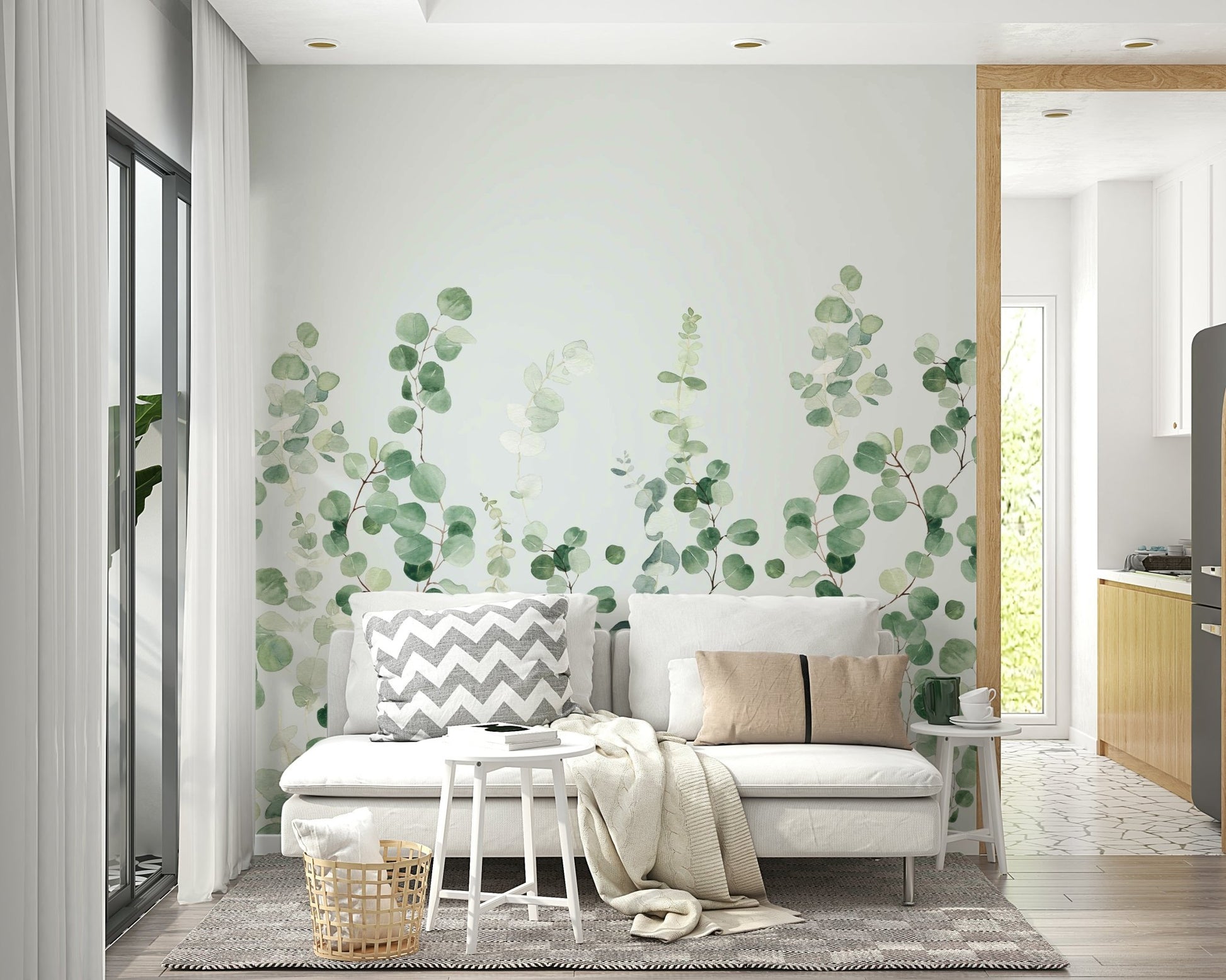 Eucalyptus wall decor with leaves

