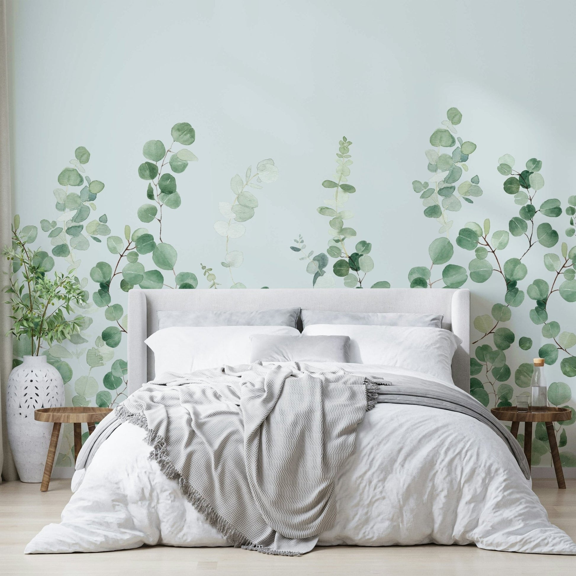 Botanical eucalyptus wall wallpaper

