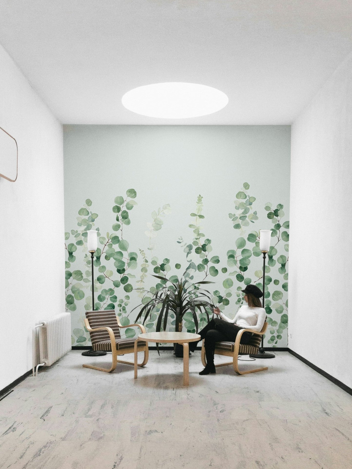 Watercolor eucalyptus leaf wallpaper

