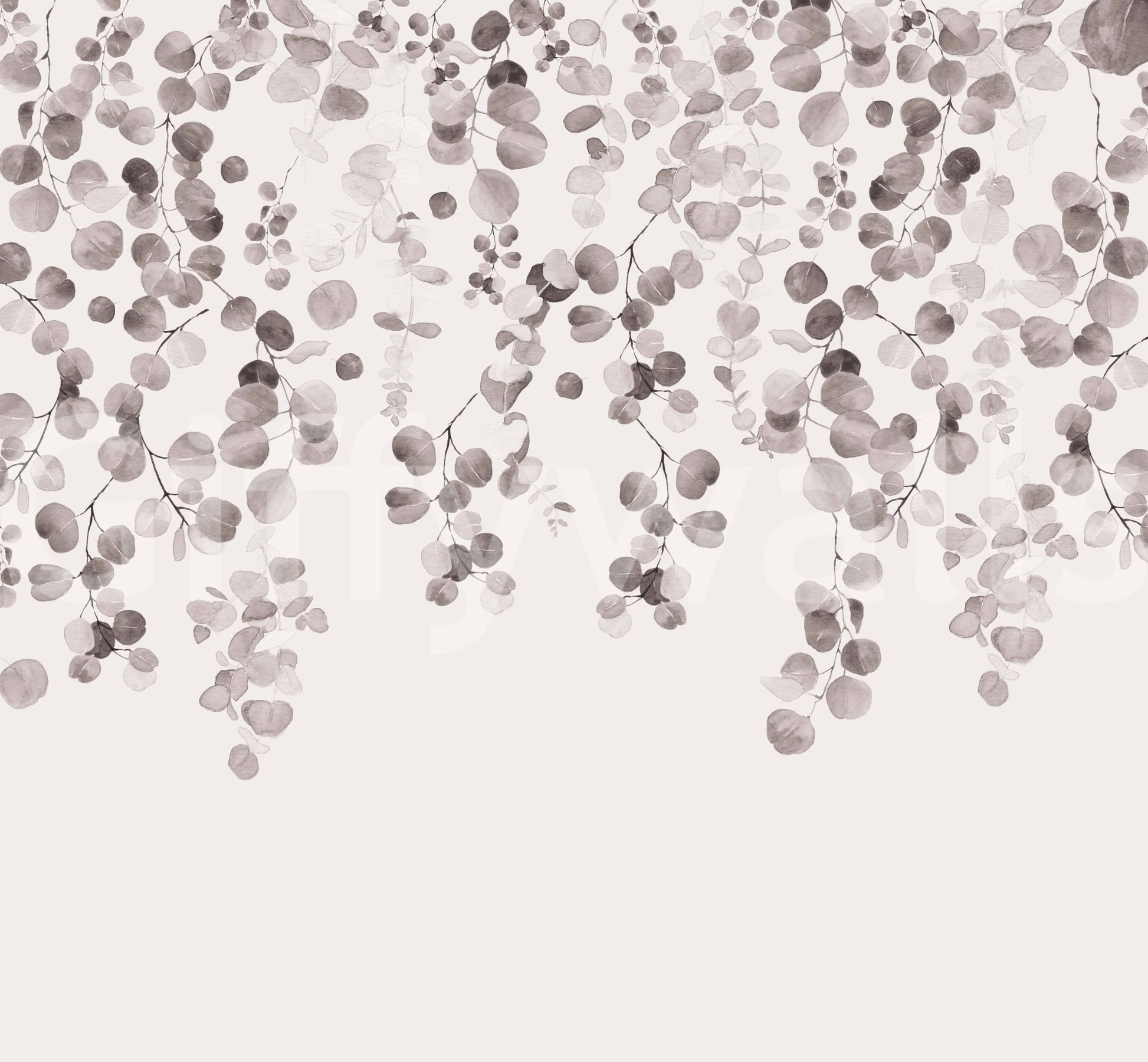 Earthy hanging leaves wall mural

