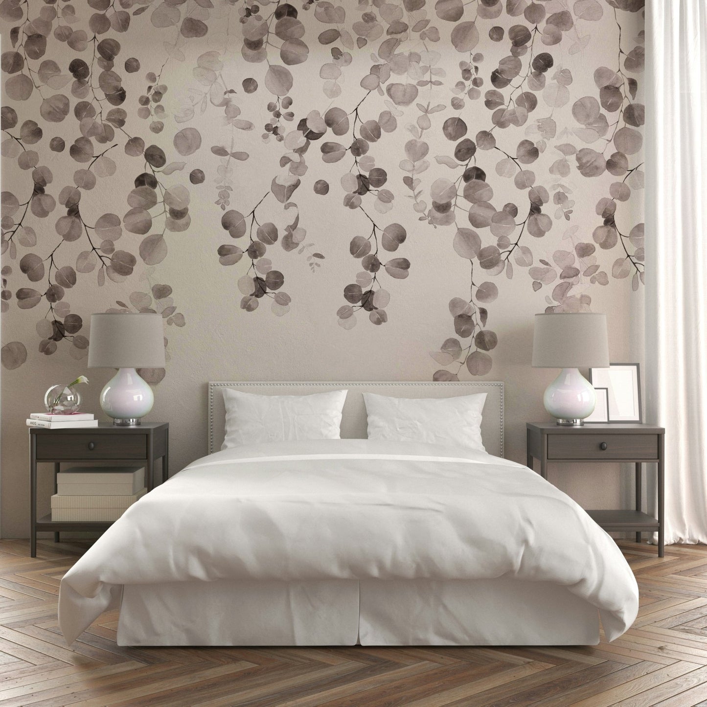 Minimal botanical neutral wallpaper

