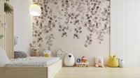 Eucalyptus mural in earthy tones

