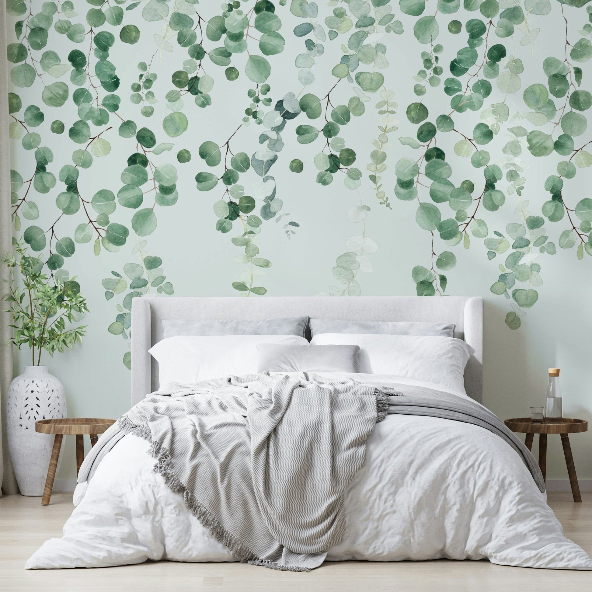 Hanging eucalyptus greenery mural

