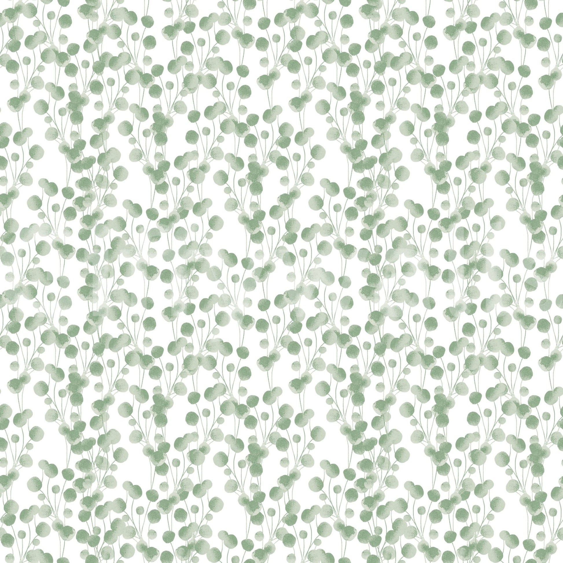 A sophisticated abstract botanical mural for decor.

