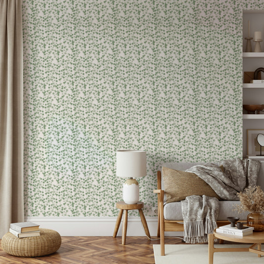A beautiful serene eucalyptus wallpaper mural.

