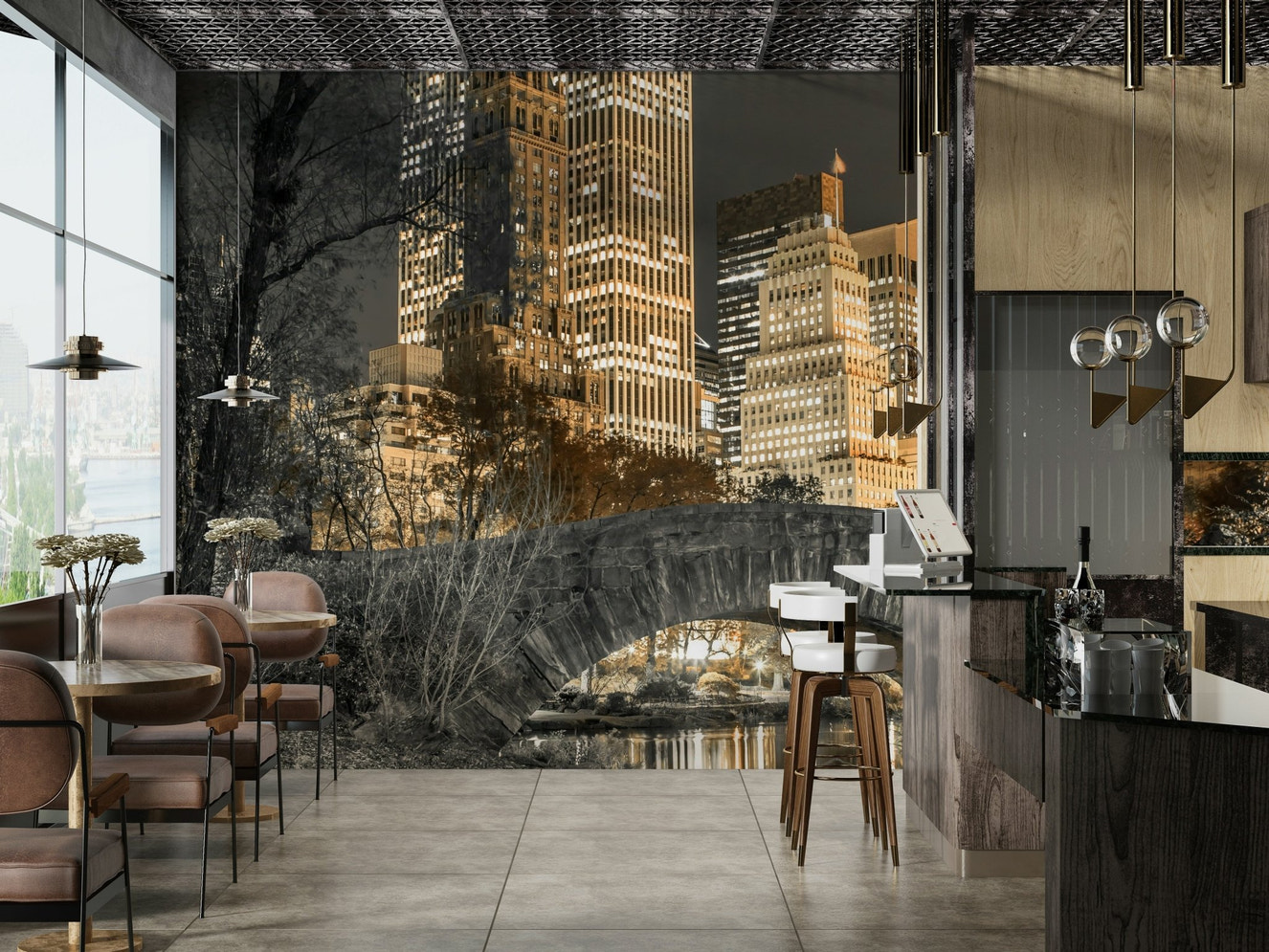 Evening in Central Park Wall Mural: Sunset View