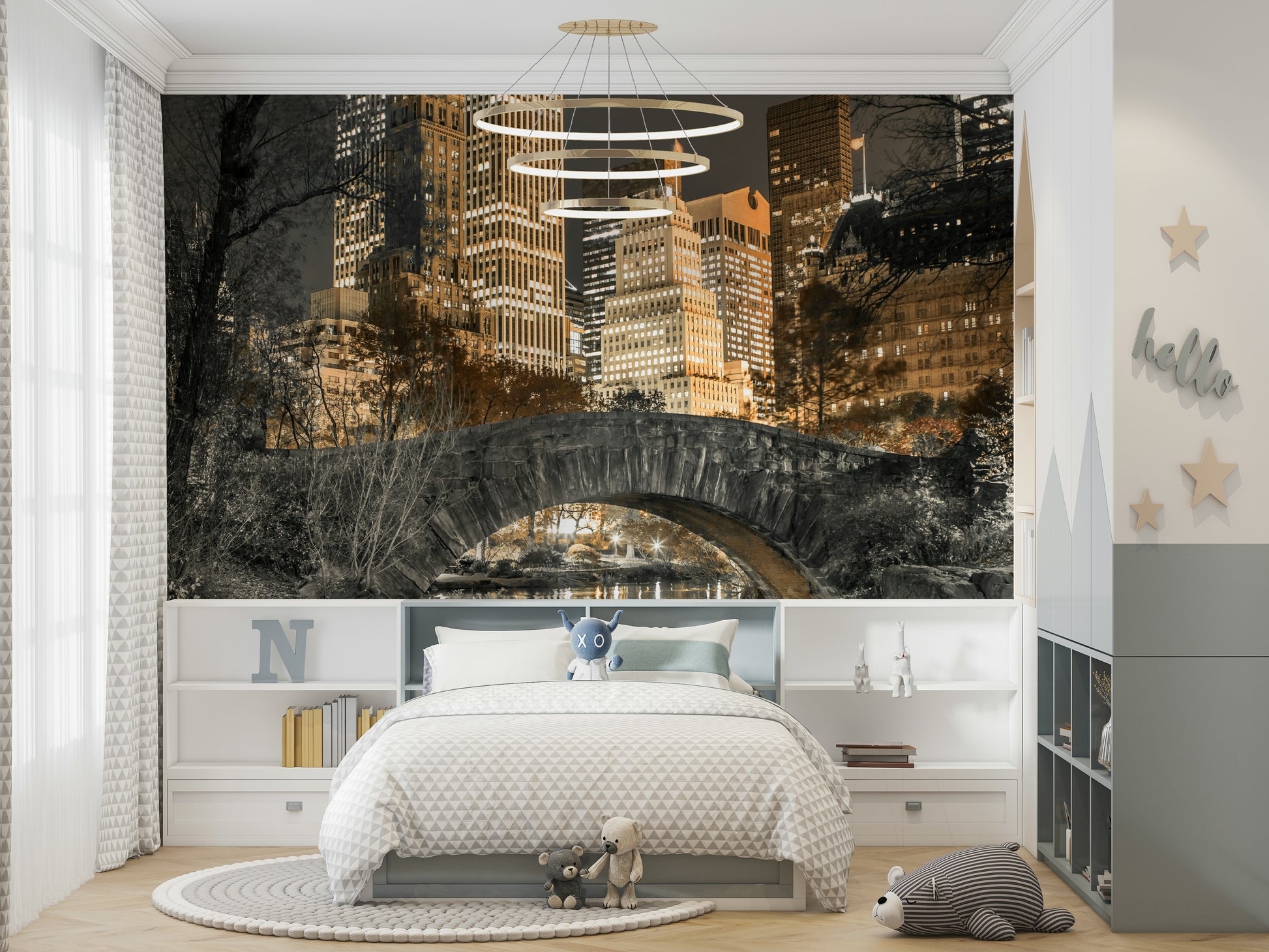 Tranquil Central Park Evening Mural for Walls