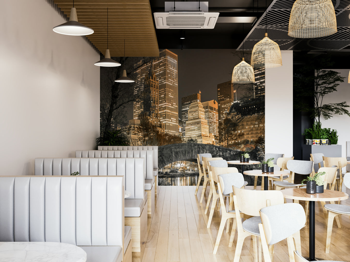 Sunset Scene in Central Park Wall Art Mural