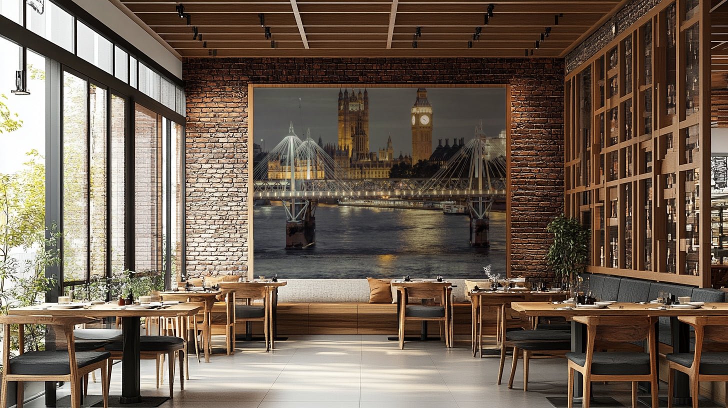 Sophisticated city scene mural
