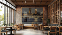 Sophisticated city scene mural
