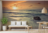 Ocean movement captured in Evening Reverie wall mural