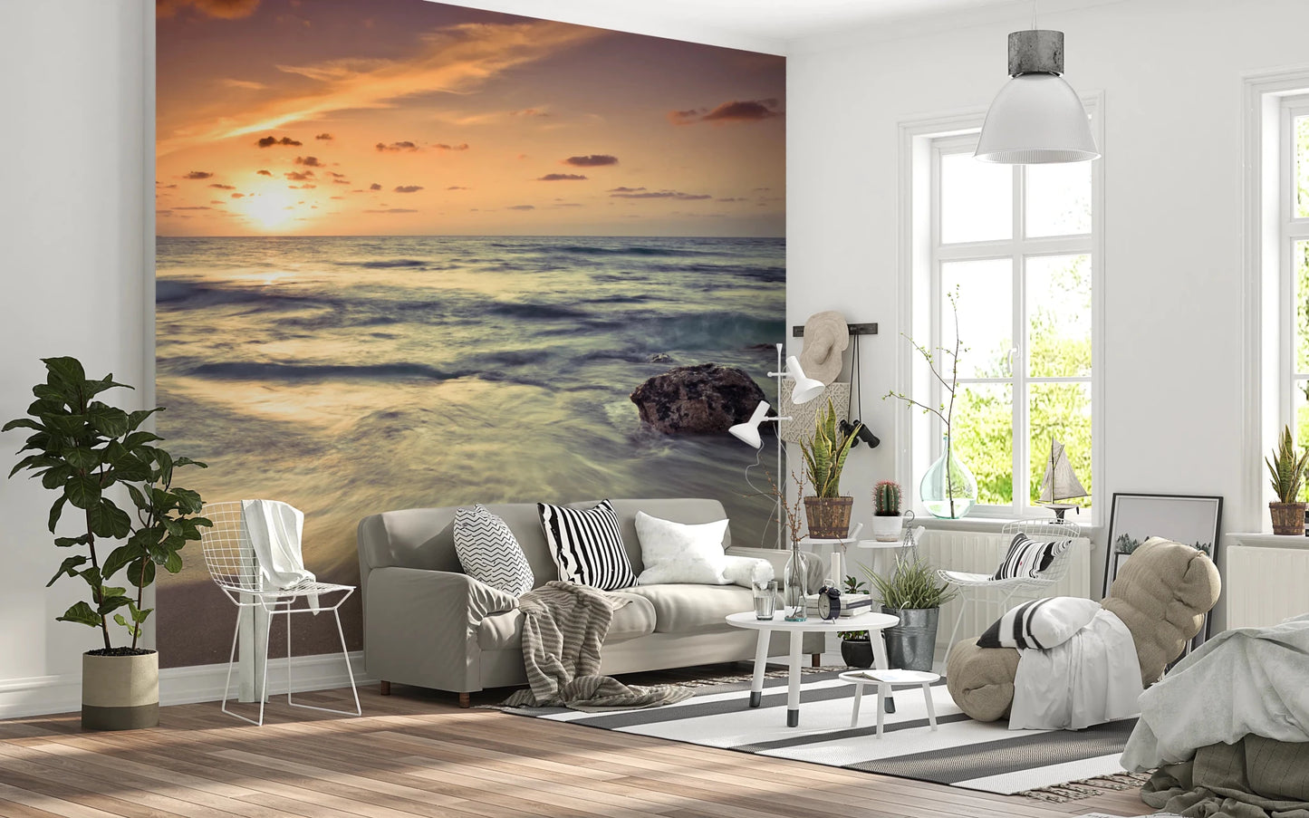 Sandy shoreline seen in Evening Reverie wall mural