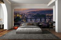 Prague bridges mural for lounge or hallway

