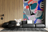 A beautiful abstract art wallpaper mural with circular or cyclical motion.
