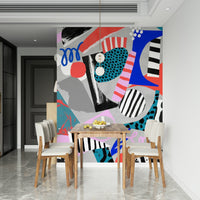 A contemplative gentle cycle wallpaper mural for a feature wall.