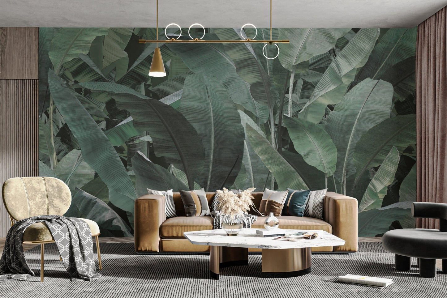 Exotic Banana Leaf Pattern Wallpaper