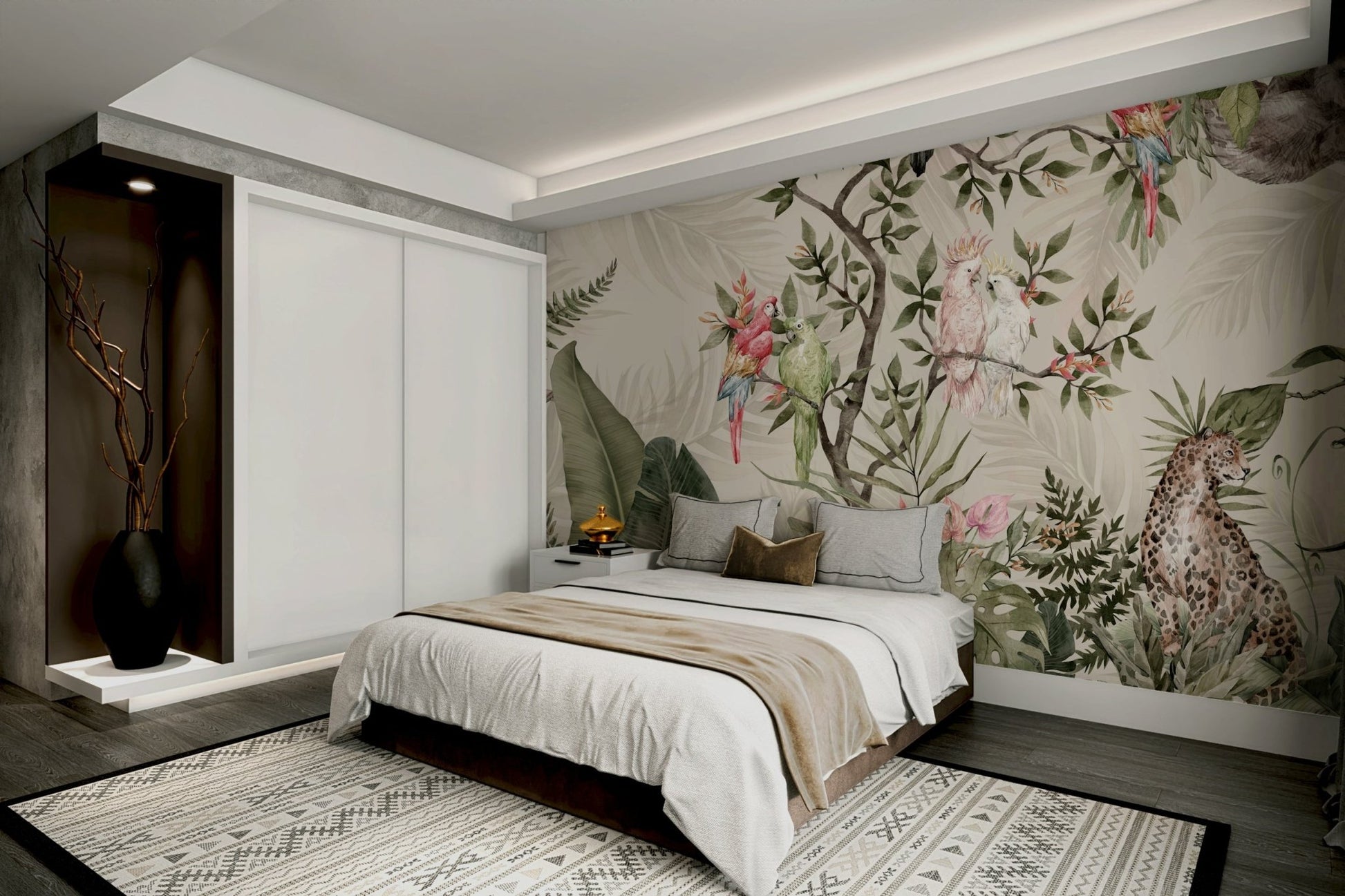 The composition is a harmonious, layered pattern.

