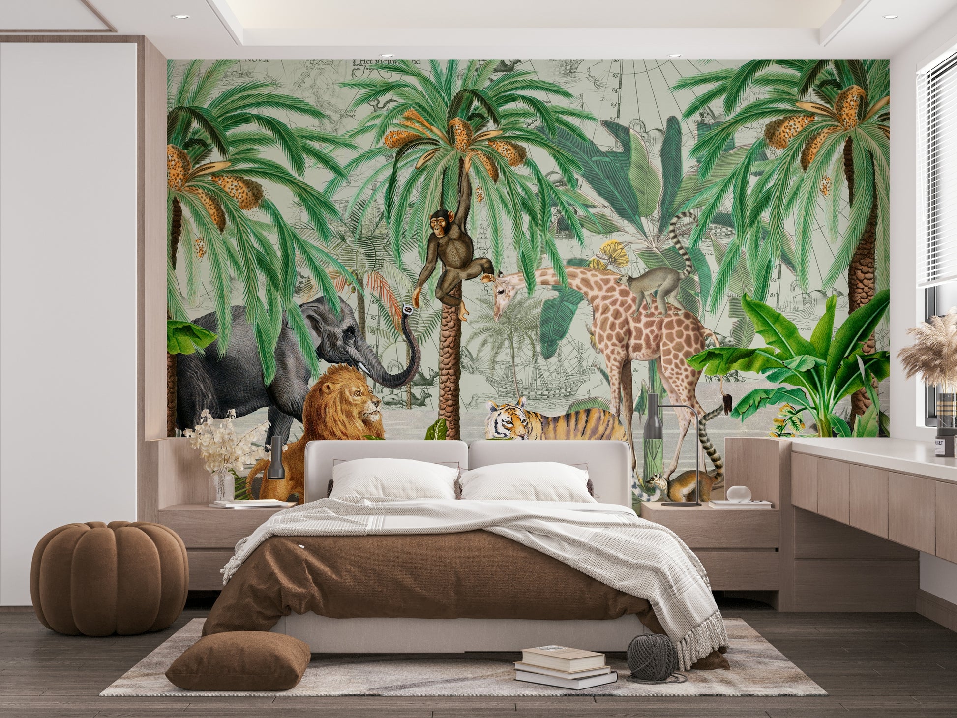 Vibrant tropical mural for nature-inspired decor

