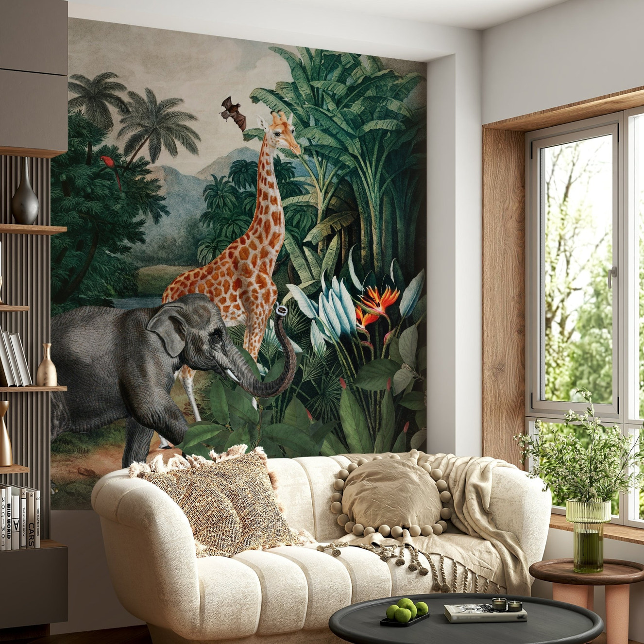 Exotic Eden Wall Mural with vibrant tropical plants

