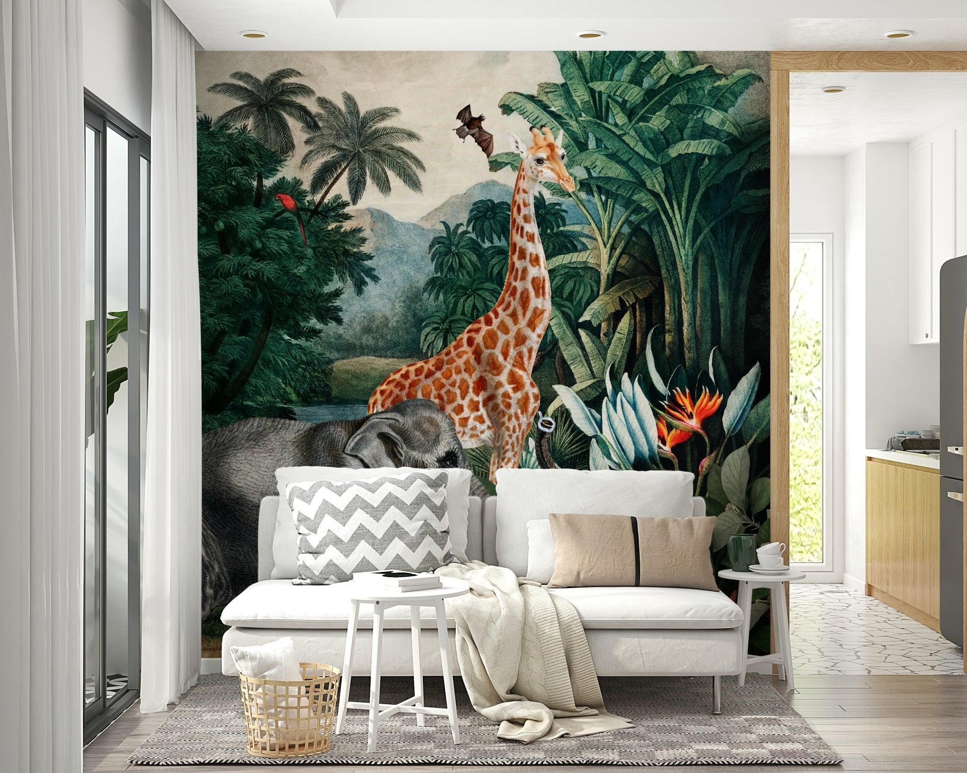 Stunning tropical garden mural for modern interiors

