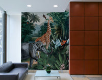 Colorful Exotic Eden mural bringing nature indoors

