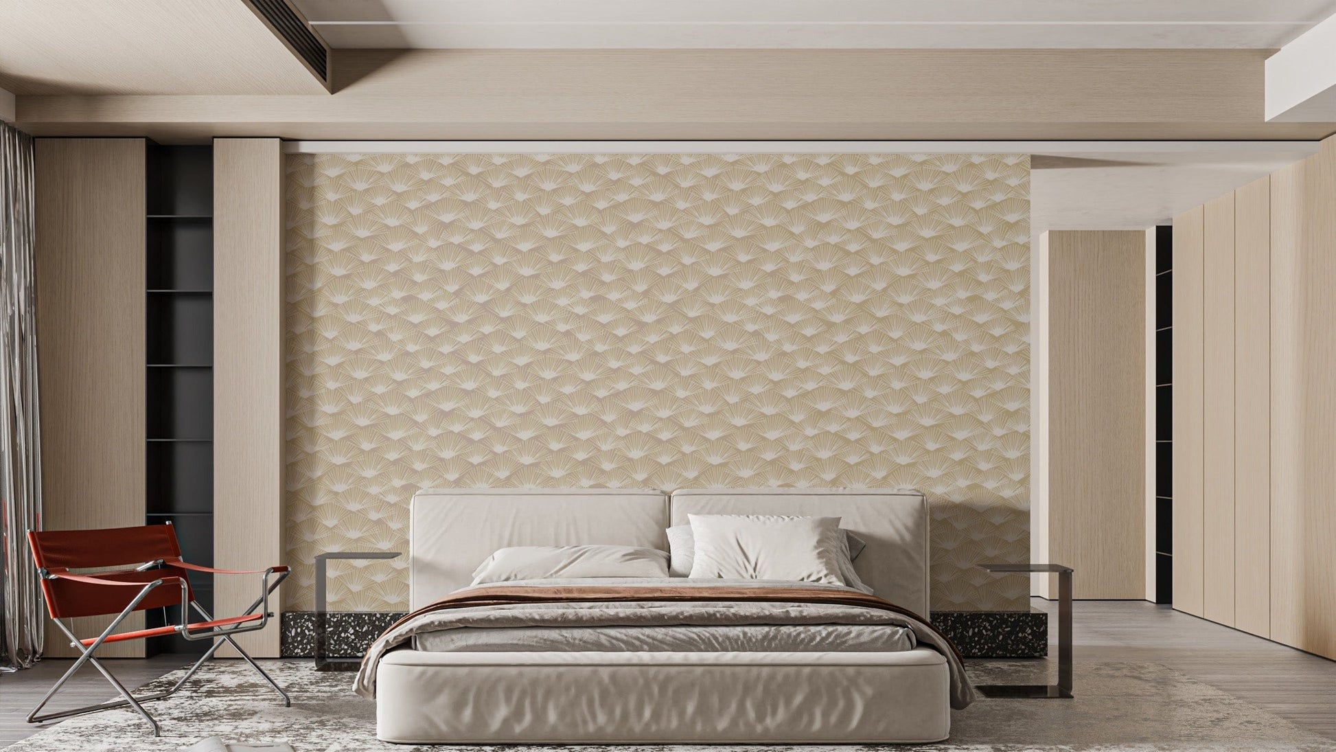 Exotic Fan Silhouette wallpaper with bold, modern fan designs.
