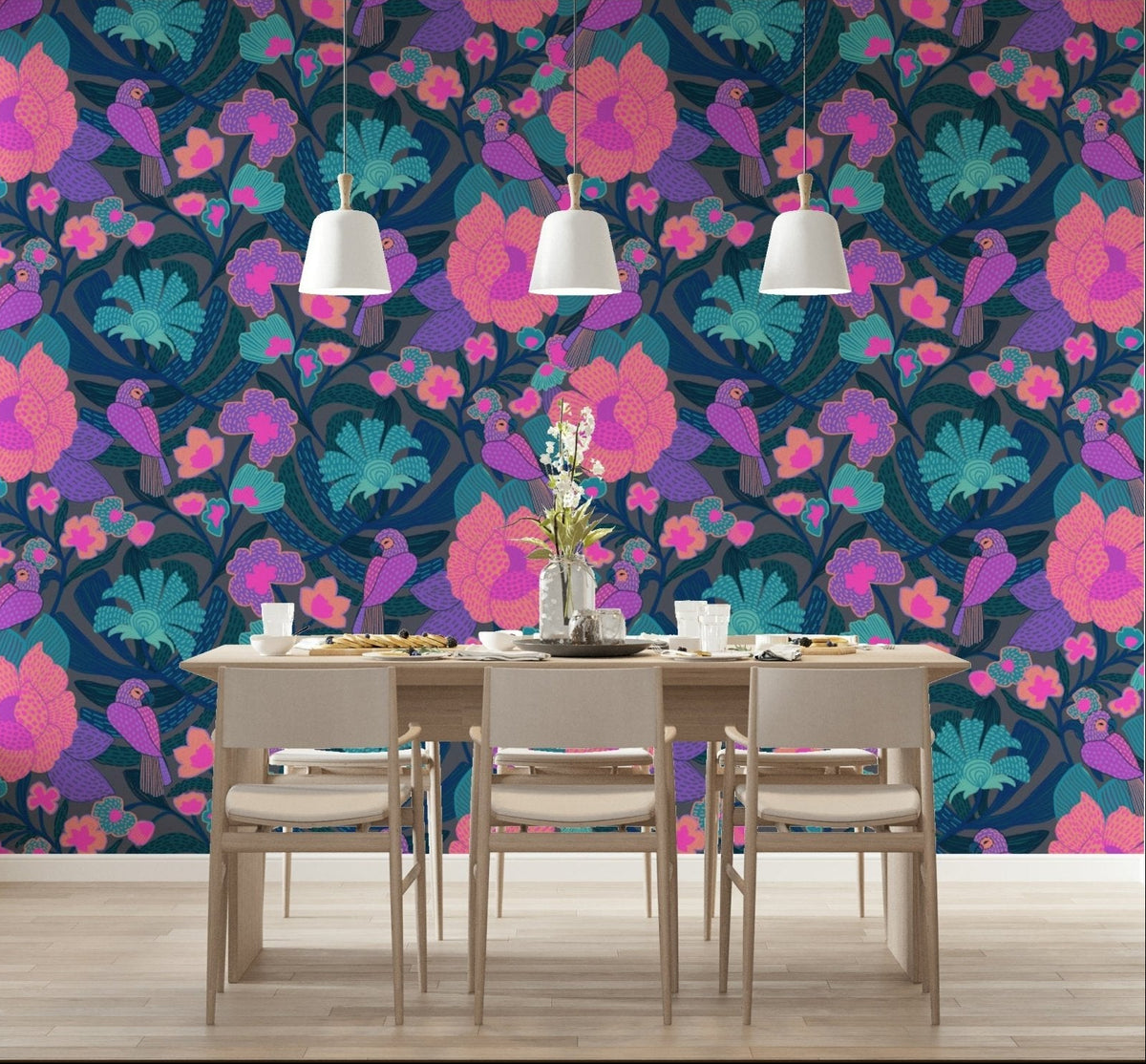 Exotic Garden wallpaper for a sophisticated hallway home décor., GD7777