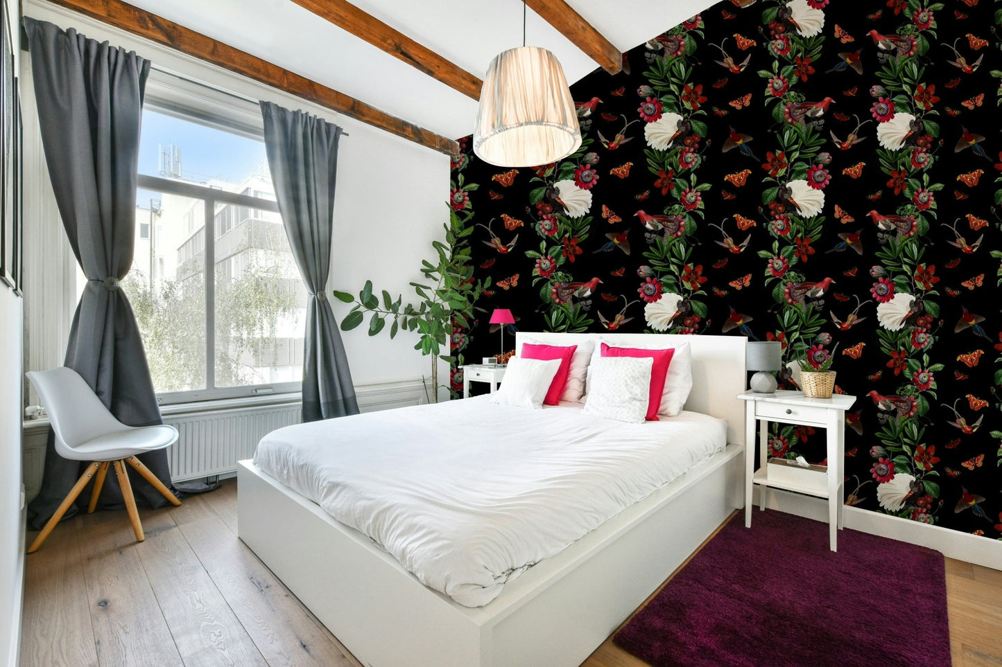 Lush rainforest wallpaper mural for a dreamy night vibe

