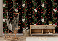 Moody nature wallpaper for dramatic living room decor

