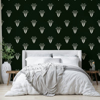 A calming foliage design wallpaper mural that defines a space.

