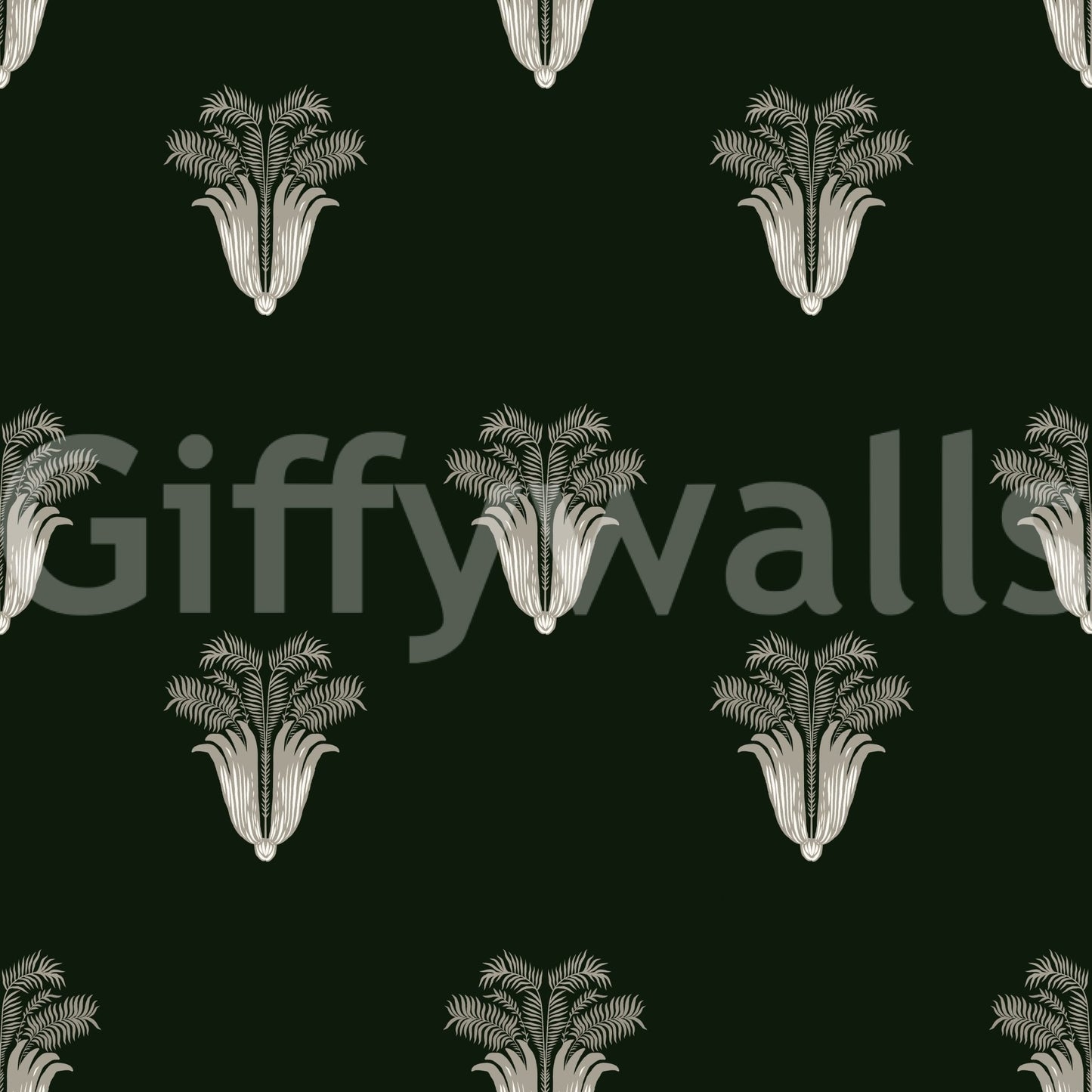 A high-quality dark botanical wall mural for walls.


