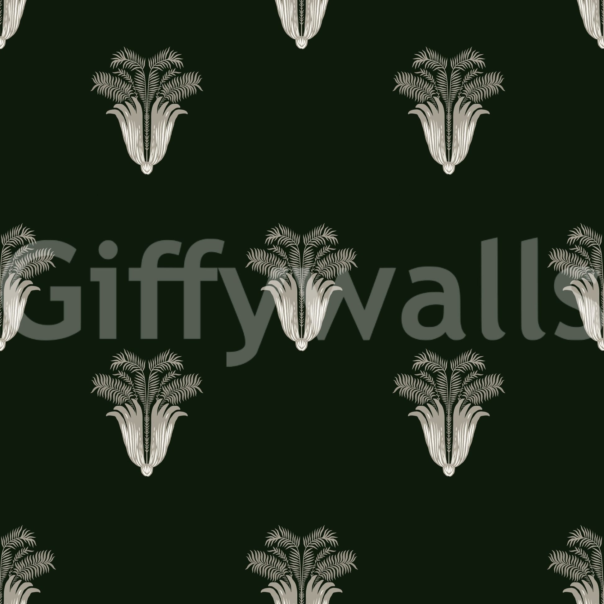 A high-quality dark botanical wall mural for walls.

