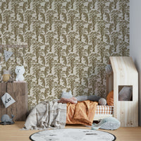 A beautiful tropical foliage wall mural for a living room.

